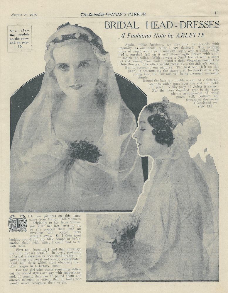 Bridal Head-dresses from 1935