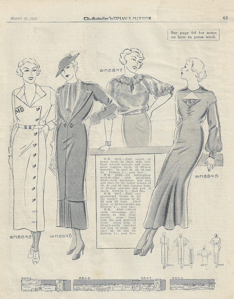 Dresses and coats from winter 1935