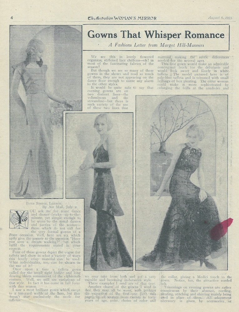 Dance and dinner frocks from 1935