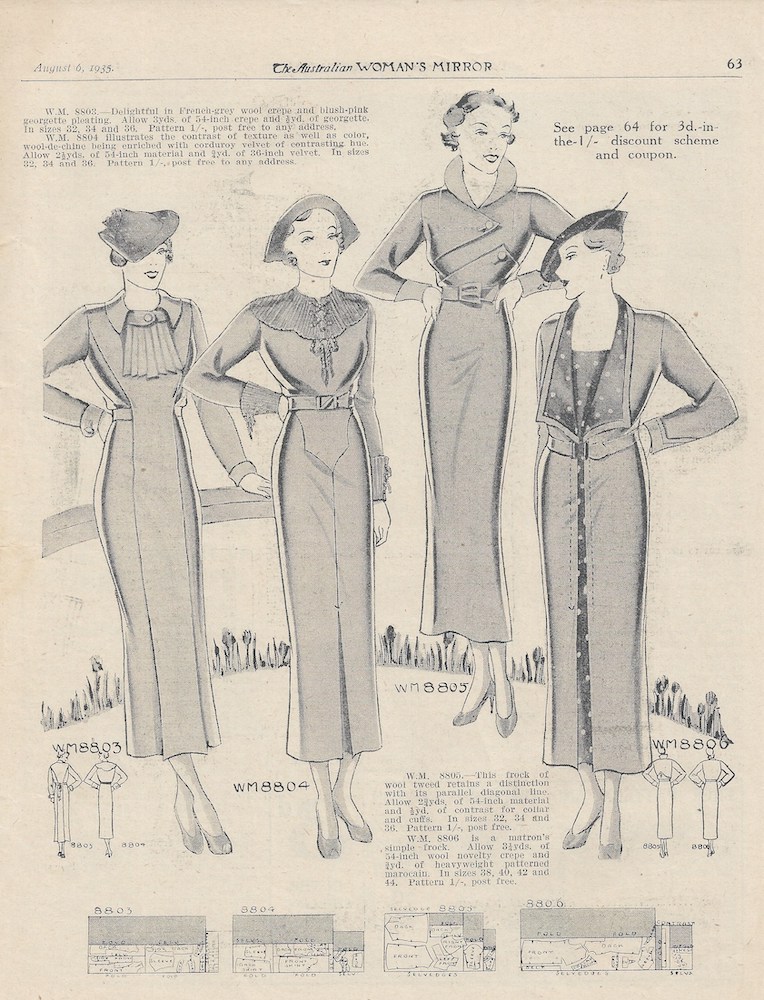 Long sleeve winter dresses from 1935