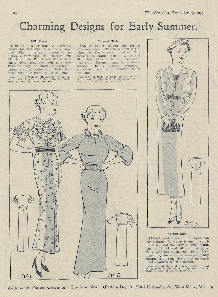 Dresses and suits for spring from 1935